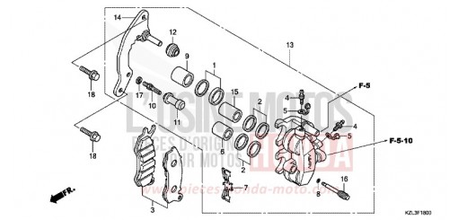ETRIER DE FREIN AVANT NSC110MPDC de 2012